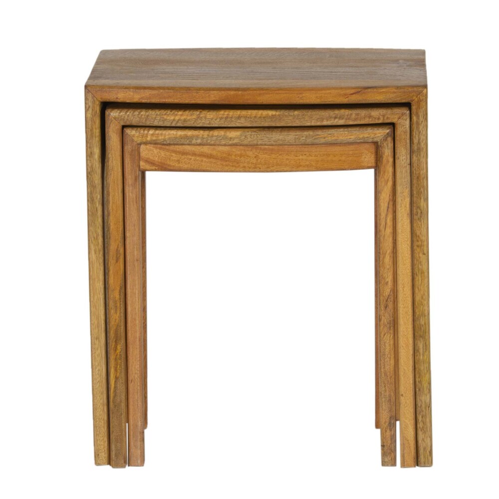 SET MESAS MADERA MARRON VINTAGE CASTAÑO