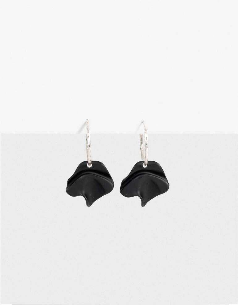 Aros Argollas Metal Aros Argollas Dije - Plateado Plata Cepillada Mate
