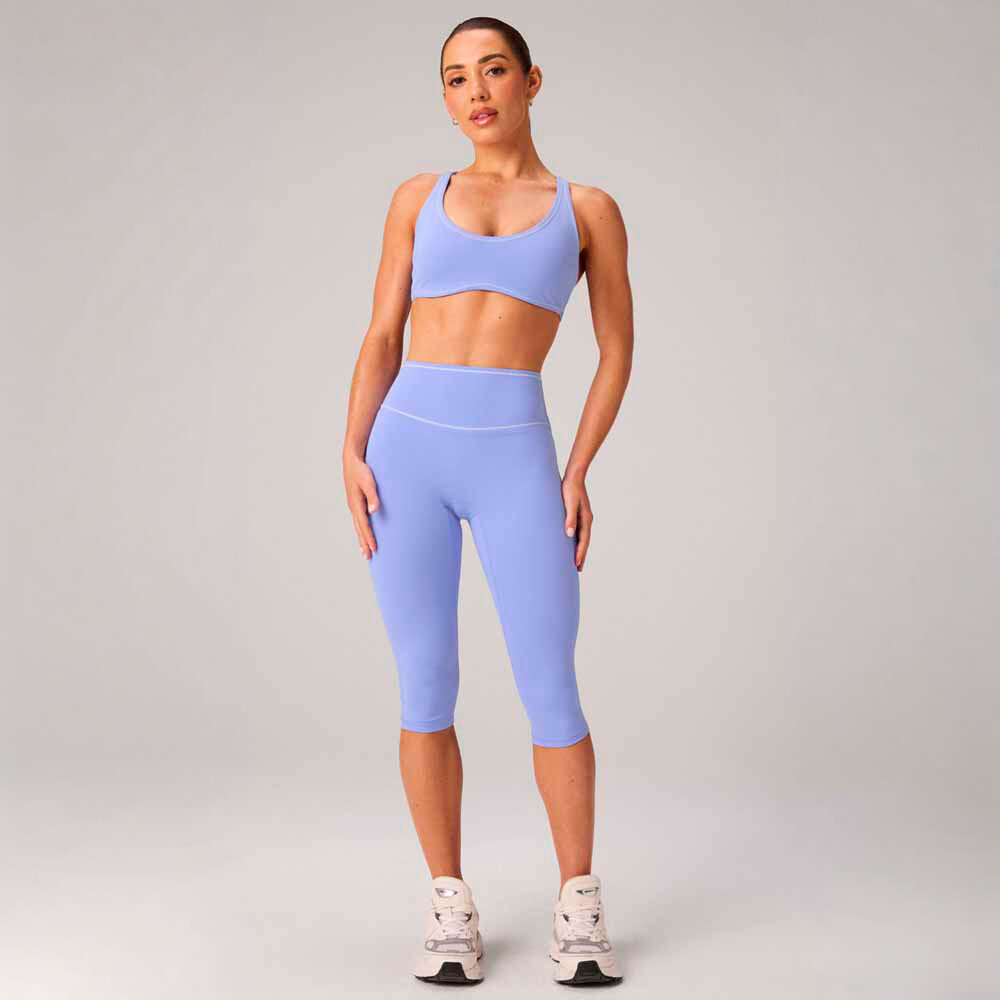 Legging The No-Seam Pureluxe Tlc High-Waisted Capri Mujer Moonlight Peri/classic White
