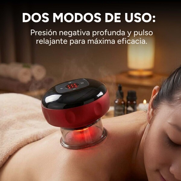 Masajeador Eléctrico Ventosa Vacío Recargable Terapeutico Color Rojo