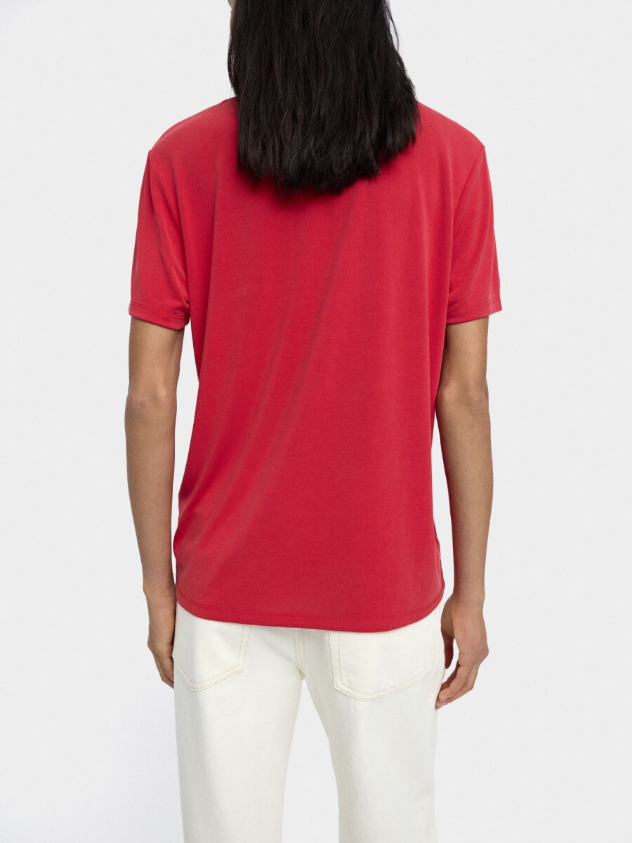 Camiseta Básica Cuello Pico rojo