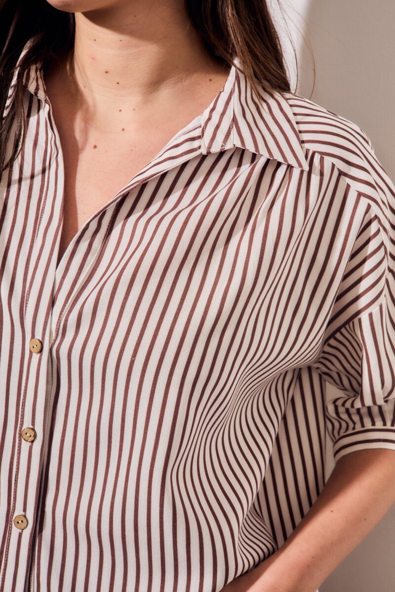 Camisa Rayada Burdeos