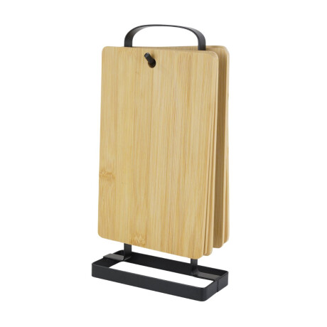 Set de 6 tablas de bamboo con soporte de metal Set de 6 tablas de bamboo con soporte de metal