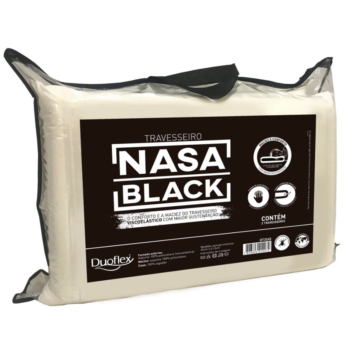 Almohada Viscoelástica Set x2 Nasa Black 