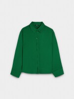 Camisa Fluida De Manga Larga verde
