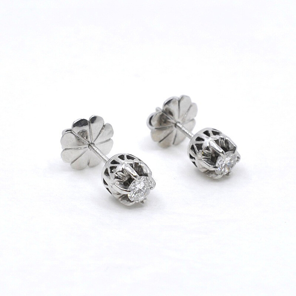 Caravanas En Oro 18K Blanco Y Brillantes Caravanas En Oro 18K Blanco Y Brillantes