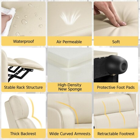 Sillon reclinable 1 cuerpo Beige