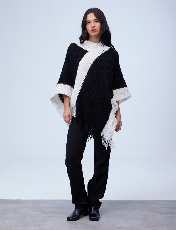 Poncho Brillo NEGRO/BLANCO