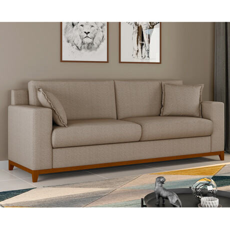 Sofá sillón 3 cuerpos - patas en madera beige