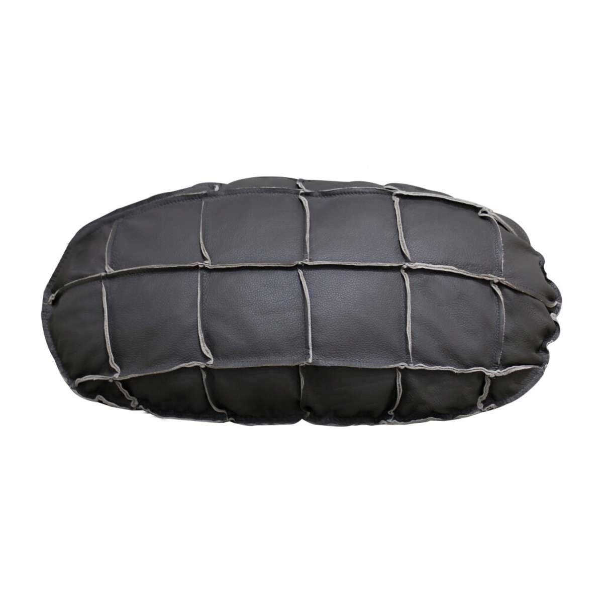 Almohadion Cuero 56x35cm oval chico - Gris 
