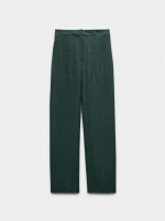 Pantalones Con Efecto Arrugado verde