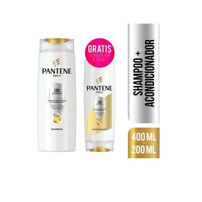 Shampoo Pantene Liso Extremo 400 Ml. +acondicionador 200 Ml. Shampoo Pantene Liso Extremo 400 Ml. +acondicionador 200 Ml.