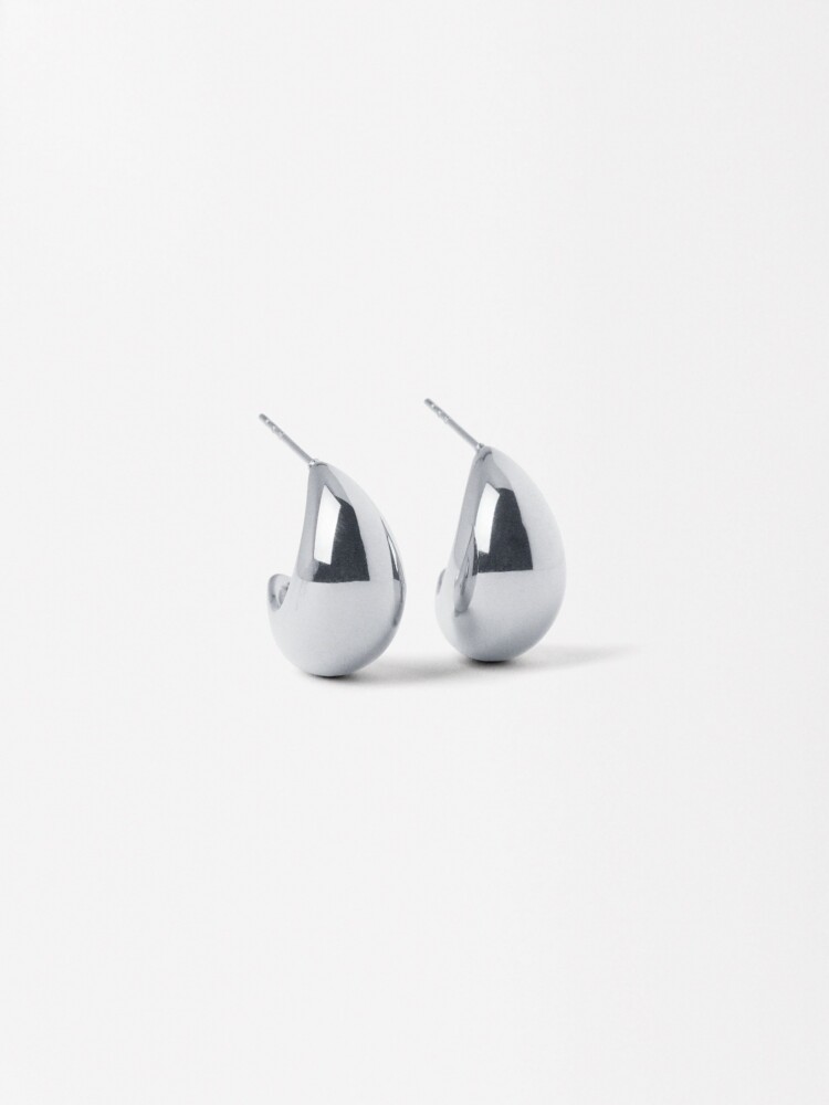 Pendientes De Aro Relieve - Acero Inoxidable plateado