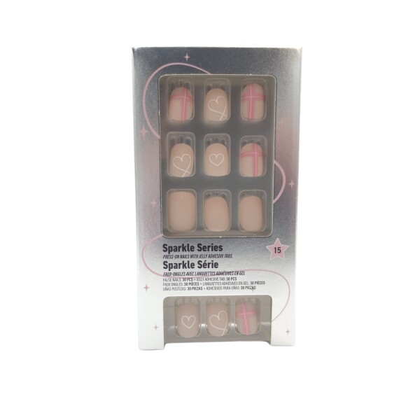 Uñas press on rosa