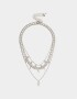 Collares Cortos Religioso Collar Corto Con Cruz - Plateado
