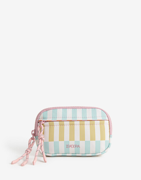Monederos Nylon Monedero De Material Reciclado Con Doble Bolsillo Con Cierre De Cremallera - Estampado Rayas