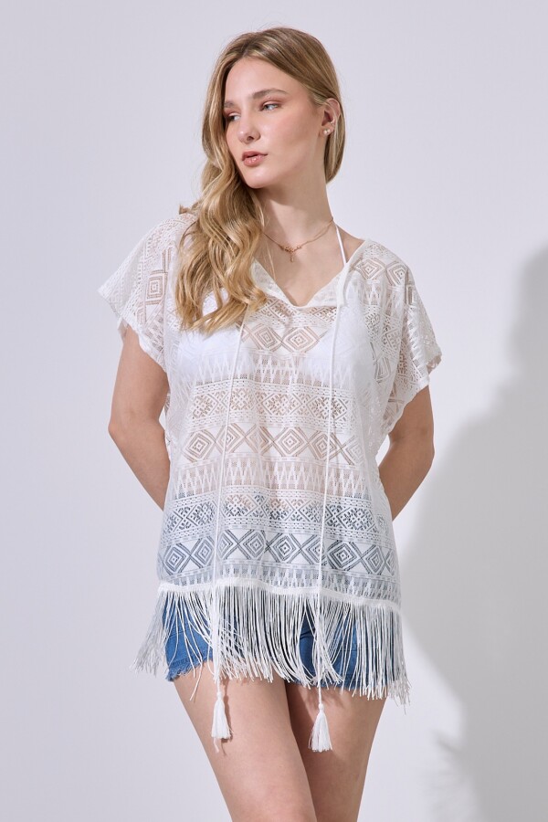 Kaftan Calado BLANCO