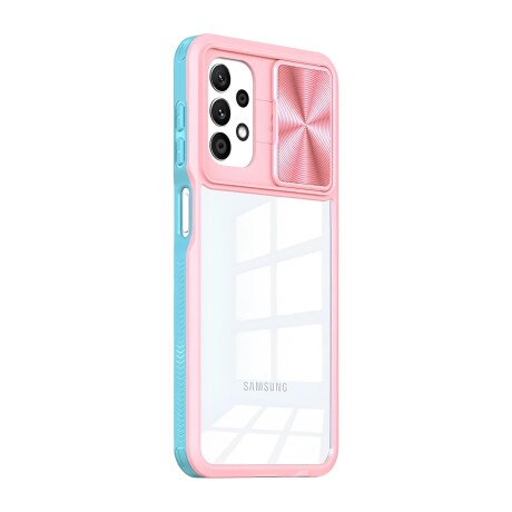 Protector Case con Protector de Cámara Slide para Samsung Galaxy A14 Pink+blue