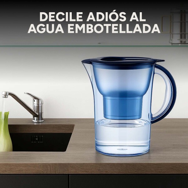 Jarra Purificadora de Agua Filtro Capacidad 2.5 L Filtrado Color Azul