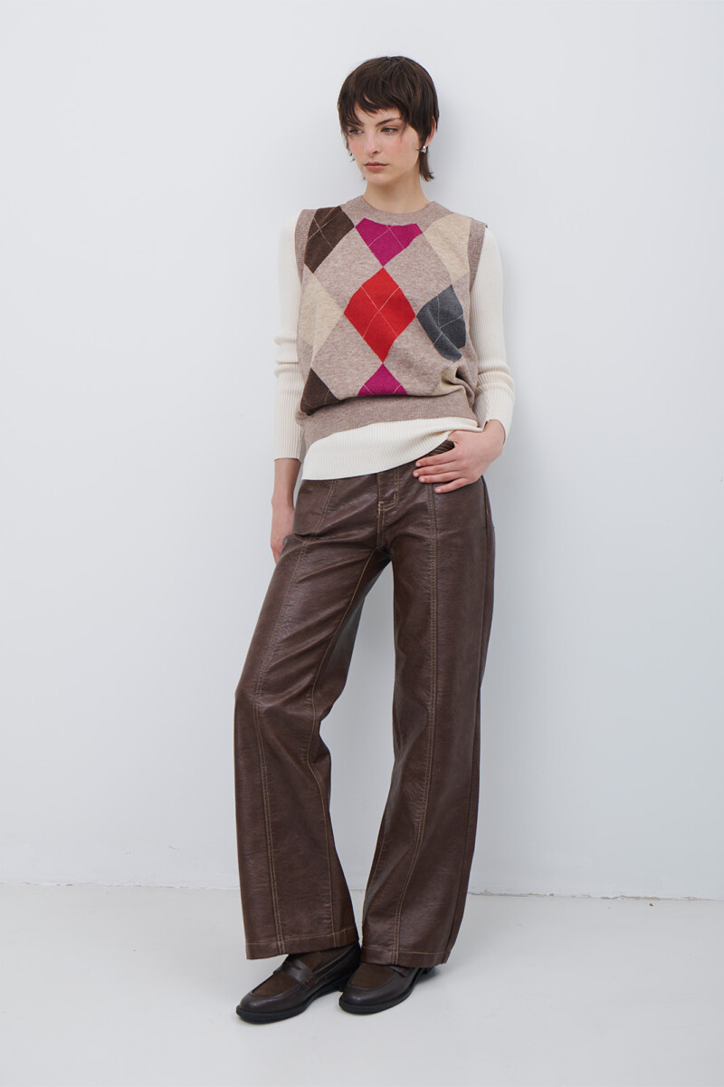 PANTALON VEGANO MARRON