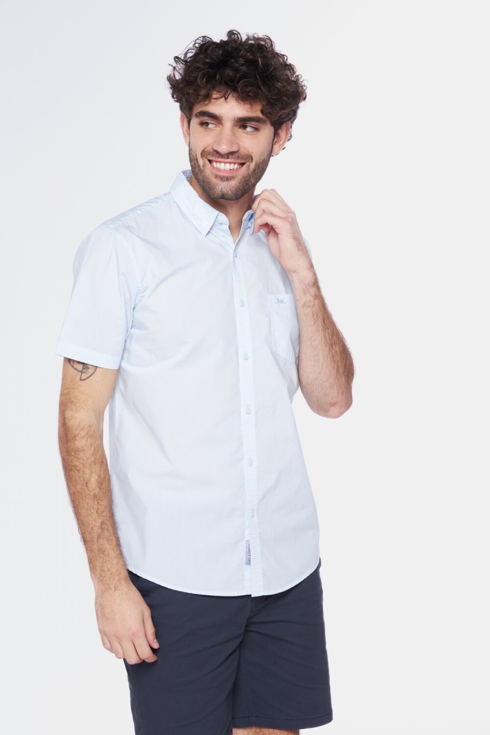 CAMISA LISA Celeste