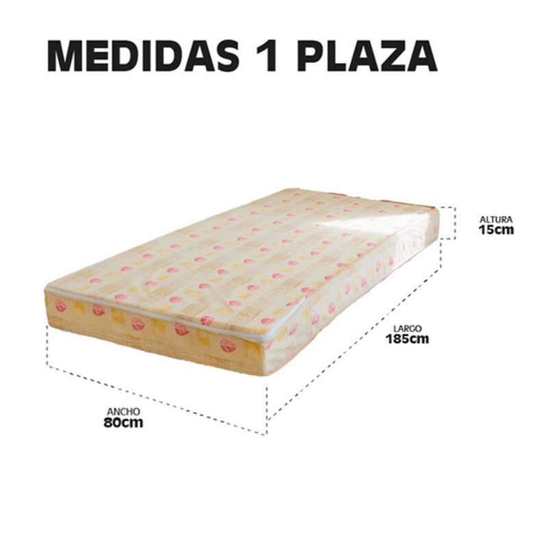 Colchón Ltc Espuma 1 Plaza 80x185x15 Beige Colchón Ltc Espuma 1 Plaza 80x185x15 Beige