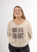 Remera viscosa con aplique print Made in Italy Remera viscosa con aplique print Made in Italy