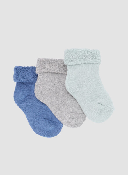 Pack x3 medias bebe color liso puño volcado Variante 26
