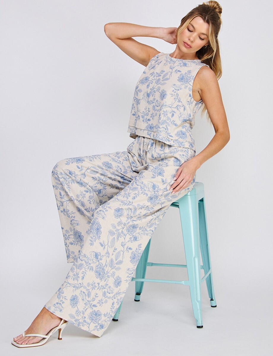 Palazzo De Lino Estampado - Multi/azul 