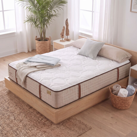 COLCHÓN QUEEN RESORTESPOCKET NATURAL-BEIGE BRAVO
