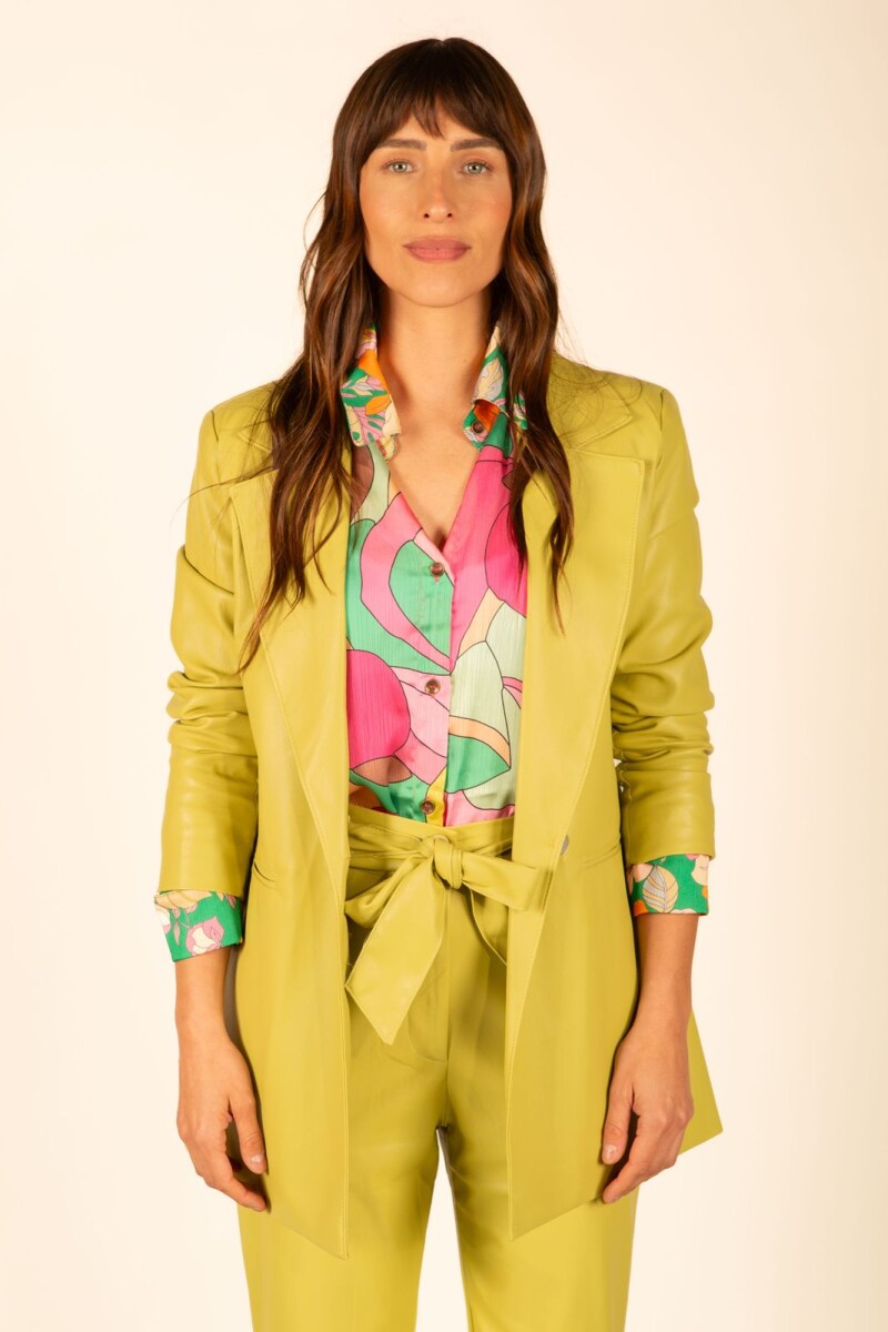 Blazer efecto cuero - Verde Manzana 