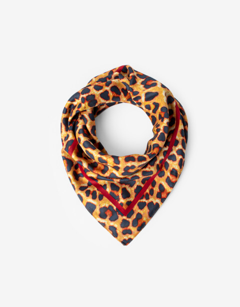 Pañuelos Raso Estampados Varios: Animal Print/Rayado/Flores Pañuelo Raso Con Estampa Animal Print - Combinacion Multicolor