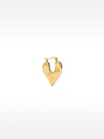 Pendiente Individual Con Corazón En Relieve - Acero Inoxidable dorado
