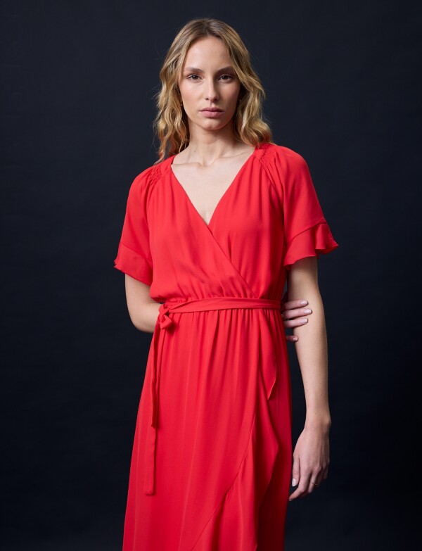 Vestido Maxi Cruzado ROJO