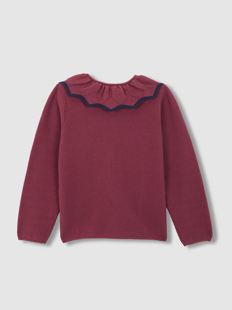 Chaqueta Manga Tres Cuartos Ancha Con Cuello Berenjena