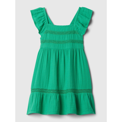 SL LACE TIERED GAUZE DRS SIMPLY GREEN 17-5936