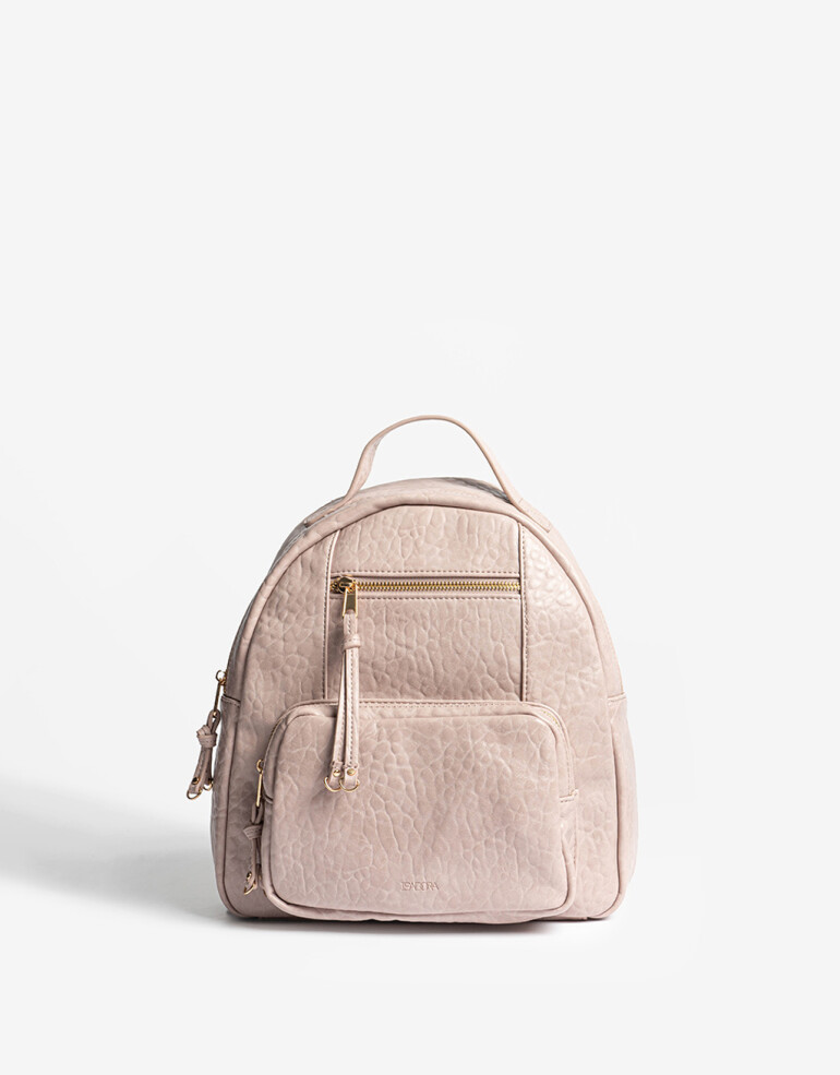 Mochilas Urbanas Mochila Efecto Croco - Rosa Piel