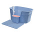 Baño Sanitario Gato Bandeja Con Pala Papelera Y Alfombra Variante Color Azul