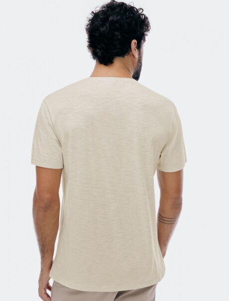 CAMISETA CON ESTAMPA EN TELA FLAMÉ BEIGE