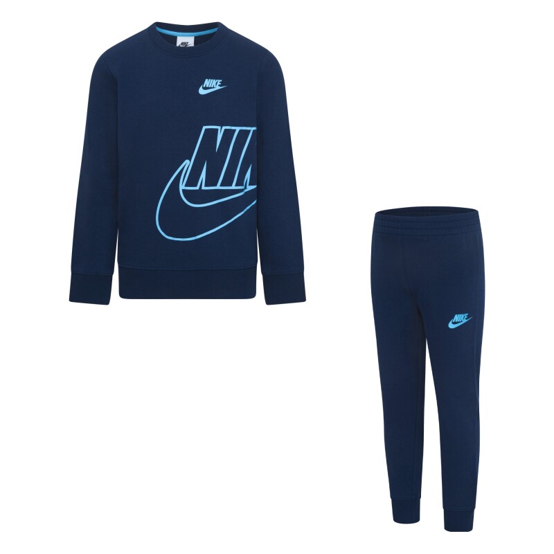 Conjunto Nike Sportswear Ft Icon Media larga Set de Niños Azul