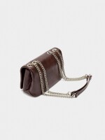 Bolso De Hombro Con Solapa Y Detalles Metálicos marron