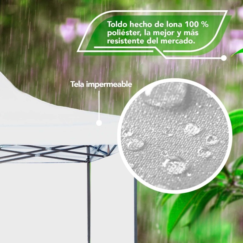 Gazebo Lumax reforzado toldo carpa con pared 3x3mt Blanco