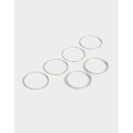 Set De Pulseras De Metal Plateado Niquel