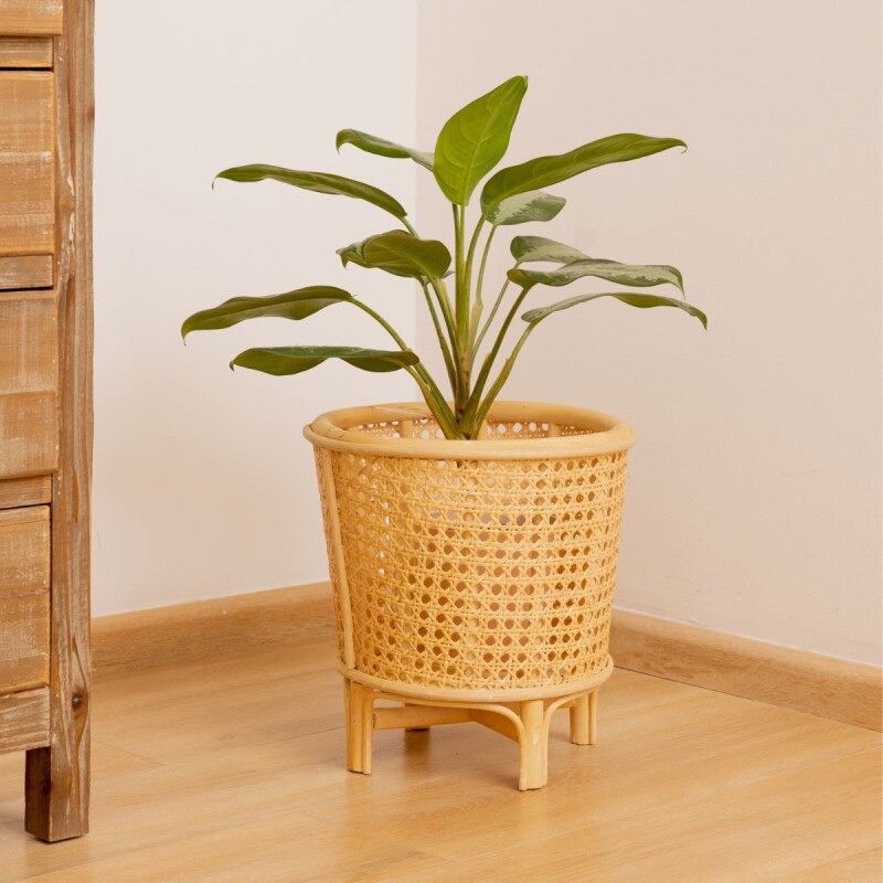 Maceta de rattan con esterilla Maceta de rattan con esterilla