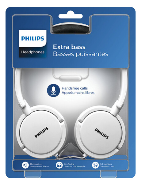 Auriculares Philips On Ear Estilo DJ cableados con manos libres Blanco