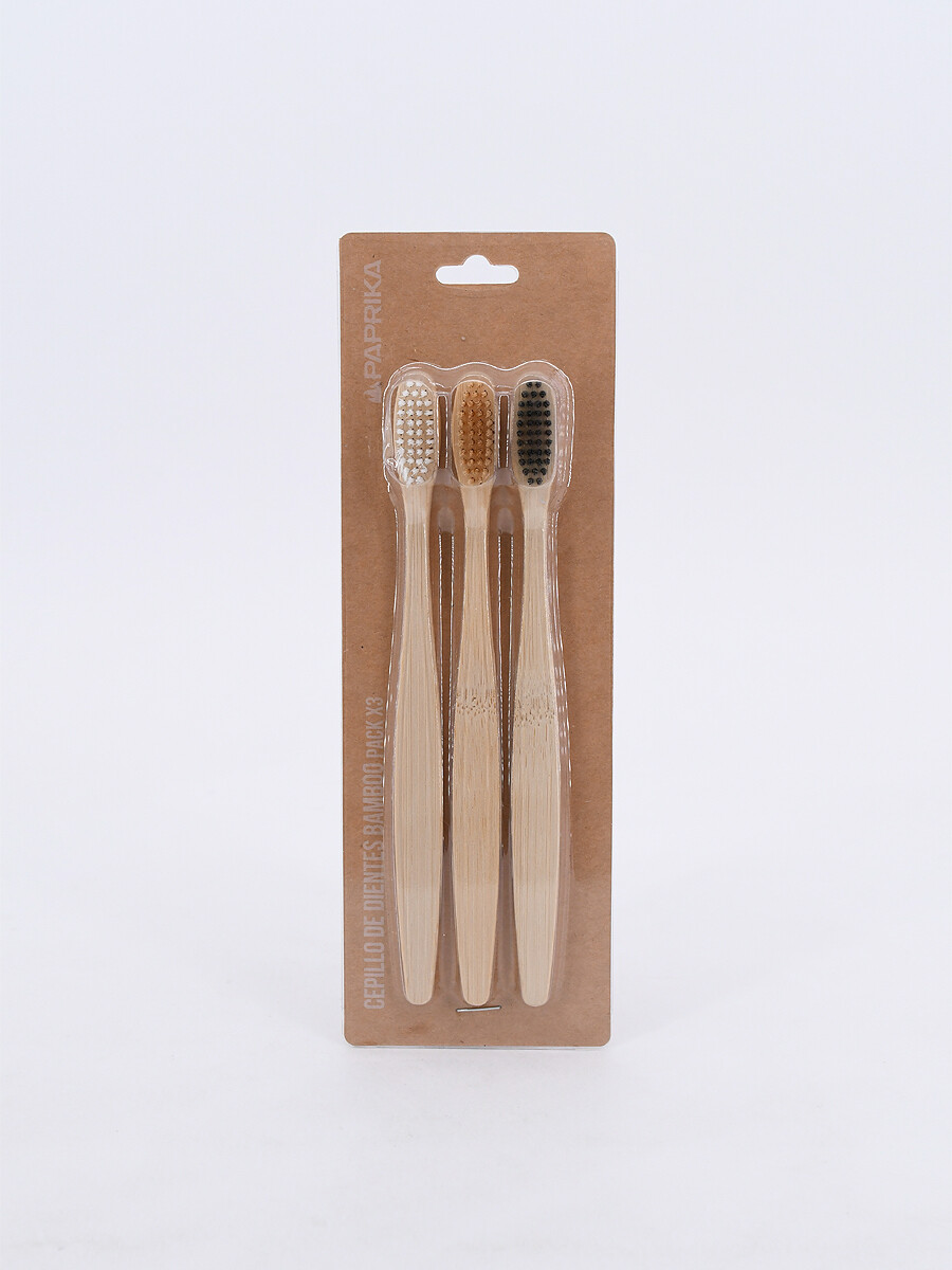 CEPILLO DIENTES BAMBOO PACK X3 - BEIGE 