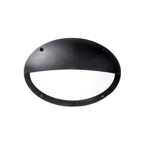 Plafón LED oval negro IP66 E27 330x230mm MADDI-HL FL0470
