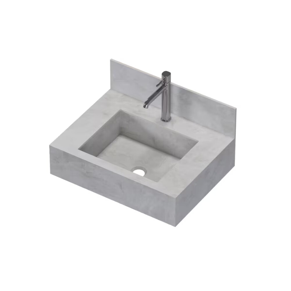 Mueble de baño suspendido de porcelanato Pulpis Napoles 60 cm con bacha incorporada Mueble De Baño Suspendido De Porcelanato Pulpis Napoles 60 Cm Con Bacha Incorporada