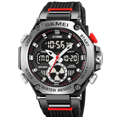 Reloj Skmei 2223BKSI Ana-Digi Deportivo Hombre Negro con esfera plateada Reloj Skmei 2223bksi Ana-digi Deportivo Hombre Negro Con Esfera Plateada