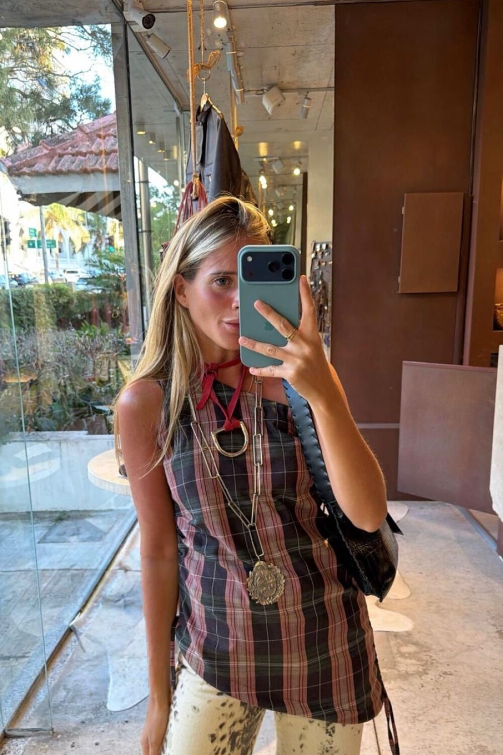 Scottish Diagonal Top Verde / Rosa